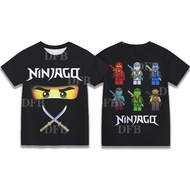 Roblox เด็กอะนิเมะพิมพ์เสื้อ NINJAGO ฤดูร้อนเด็กชายเสื้อยืดแฟชั่นทุกวันรอบคอแขนสั้น