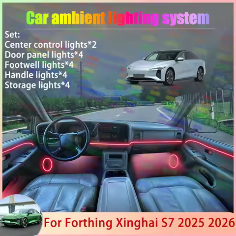 For Forthing Xinghai S7 2025 2026 Cirelli 7zero7 2/24 in 1 Car Atmosphere Light Lamp RGB Shade Ensem