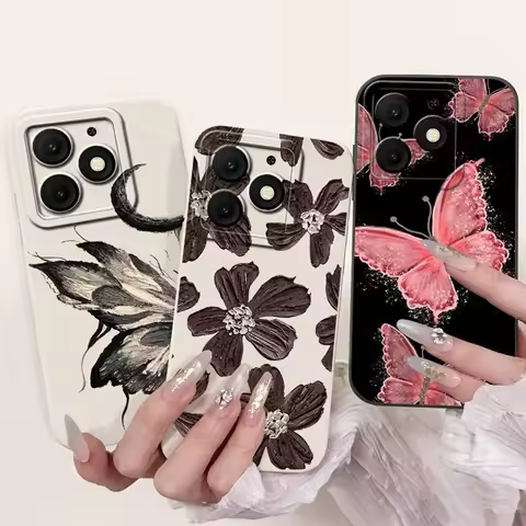 For ITEL A50 (A507LXU) / Itel A50C Beautiful Butterfly Floral Printed Phone Case For Itel A 50 50C S