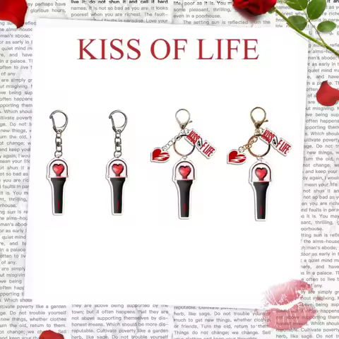 1/3Pcs Kiss Of Life Idols Light Stick Acrylic Keychains JULIE NATTY BELLE HANEUL Keyring Bag Key Pen