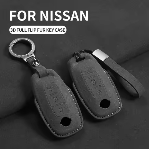 3 Buttons Suede Car Remote Key Case Cover Shell for Nissan Teana Qashqai X-Trail Kicks Tiida for Inf