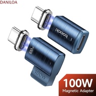 DANILOA USB Type C Magnetic Adapter, 90 Degree USB C To Type C Type-C 100W Magnetic Adapter, Straigh