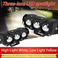 Motorcycle Spot Light Motorcycle Mini Driving Light White+Yellow motorcycle spotlight  Fog Lamp