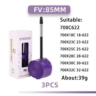 ท่อ TPU ไฟจักรยานบนถนนเฉียบยางในจักรยาน700C FV45 700x18-32C ทนต่อการเจาะ39ก./65/85มม. ยางสำรองมืออาช