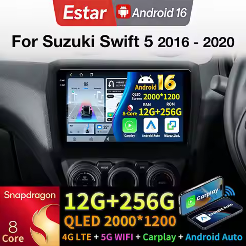 Android 16 Car Radio For Suzuki Swift 5 2016 - 2020 GPS Multimedia Player Navi Head Unit Wireless Ca