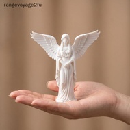 [E2FU] 3D Printed Praying Guardian Angel Statue White Gold Religious Figurine for Home Altar Desktop