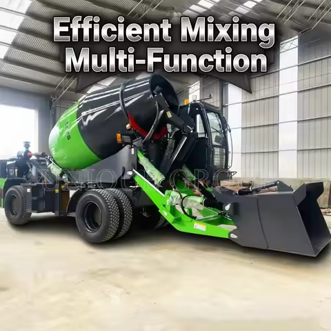 New Design 4CBM Concrete Mixer Truck with Self Loading Hopper