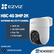 EZVIZ H8C 4G 3MP 2K COLORNIGHT PAN TILT 4G SIMCARD ALL OPERATOR CAMERA FREE MICRO SD 512GB