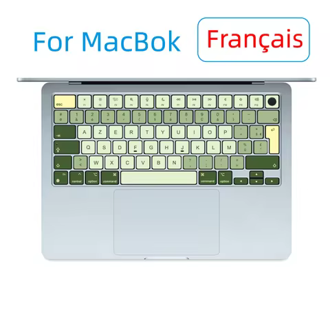 Suitable for (French) Apple MacBook Notebook Keyboard Sticker Key Sticker Normcore Green Air (M2 M3 