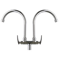 Double sink faucet, genuine brass 2-lever sink faucet