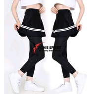 Celana Legging Rok Payung Olahraga Wanita Skirt Pants Sport List Celana Senam Panjang Kekinian