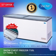 SNOW Chest Freezer LY750GLL LED Light  Sliding Glass Series 710 Liter 2 Door( Glass Lid Chest Freezer )