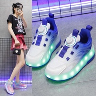 Children's Heelys Shoes 2025 New Boys' Roller Shoes Rotating Button Girls' Sports Skate Shoes Light