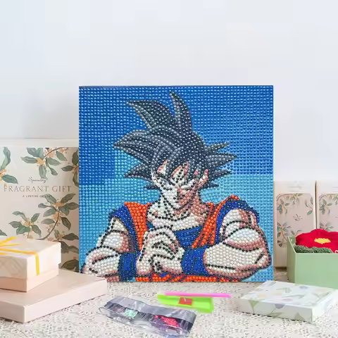 New Hot Selling 20x20 Cartoon Anime Dragon Ball Diamond Painting Handmade DIY Diamond Sticker Decora