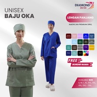 OKA SHIRT [LONG SLEEVE] SIZE/ 6XL - 9XL SCRUB SHIRT/ GUARD SHIRT/ DRILL MATERIAL/ UNISEX SHIRT