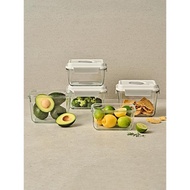 Glasslock抽氣玻璃保鮮盒蔬果密封盒家用大手提冰箱收納盒家用