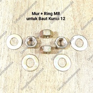 (20 sets) 12 M8 key nut Set + M8 plateRing for 12 bolts