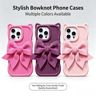 3D Cute Bow Phone Case For Huawei Nova Y73 Y70 Y71 Y72 Y63 Y60 Y61 Y62 Plus Y6 Y6S Y7 Y7A Prime 4E 7