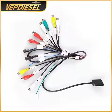 20 Pin RCA Output Cable with Microphone For Teyes Android Radios Universal Adapter Pure Copper Compo