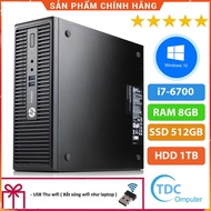 HP ProDesk 400G3 SFF synchronized computer Case, core i7-6700 cpu, 8GB ram, 512GB SSD, 1TB HDD, Free