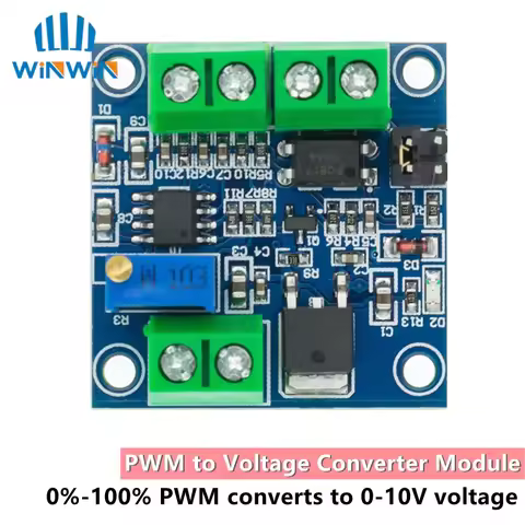 PWM to Voltage Converter Module 0%-100% to 0-10V for PLC MCU Digital to Analog Signal PWM Adjustabl 