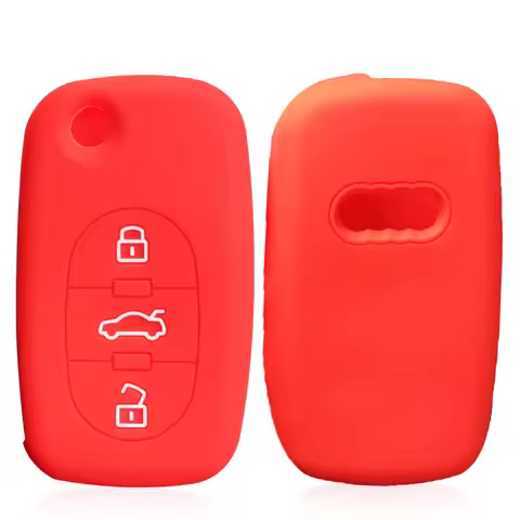 Silicone Car Key Fob Cover Case For Audi A4 B6 B5 A2 A3 A5 A6 C5 A8 A1 TT Key Cover Case Flip Foldin