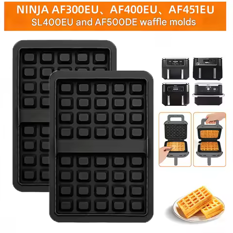 2Pcs Silicone Waffle Mold | Fits For Ninja AF400 AF451 SL400 AF500 & Most Air Fryers | Non-Stick Bak