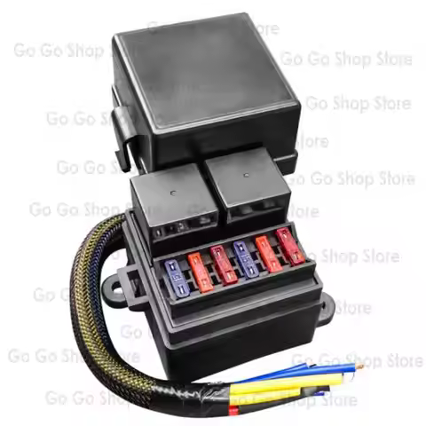 6-Way pre-wired fuse relay box 2 80A wide-pin relay slots and 6 fuse brackets