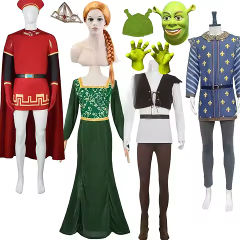 Lord Farquaad Cosplay Costume Fiona Princess Dress discovered prince Mens Costume Shrek Full Set Hal