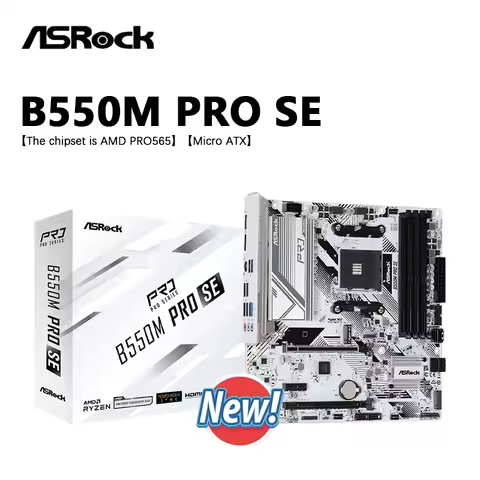 Asrock New B550M Pro SE Motherboard B550 AMD PRO565 Socket AM4 DDR4 128GB PCI-E 4.0 M.2 SATA III 473