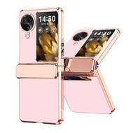Oppo Find N3 Flip CaseElectroplated Frame Lichee Pattern Leather Case with Hinge Protection Shockpro