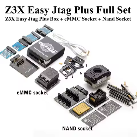 Original z3x Easy Jtag Plus Full set EMMC 6 in 1 socket NAND adapter