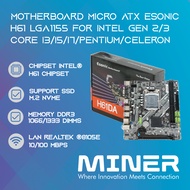 Motherboard Esonic H61 LGA 1155 for Intel Gen 2/3 Core I3/I5/I7/Pentium/Celeron