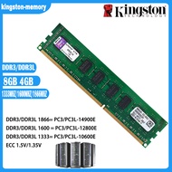 4GB 8GB ECC Ram DDR3 / DDR3L PC3/PC3L-10600E 1333MHz PC3PC3L-12800E 1600MHZ Pure ECC Unbuffered DIMM Server Memory Ram For Workstation No Support Desktop