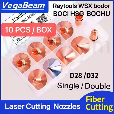 10 PCS Raytools Laser Nozzles TapyA D32 M14 TypeB D28 M11 Single/Double for Precitec WSX Bodor BOCI 