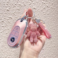 Remote Key Fob Cover Key Case Holder Keychain For Mercedes Benz CLA GLA GLK AMG GLC C C200 B200 S C 