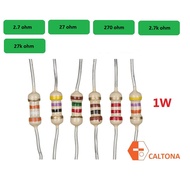 10pcs/pk Resistor 1W 2.7ohm, 27ohm, 270ohm, 2.7k ohm, 27k ohm 5% Fixed Resistor