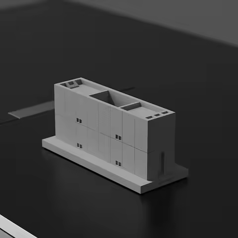 Artwork Piece Featuring a Concrete Architectural Model of the 'Sumiyoshi Row House' by Japanese Arch