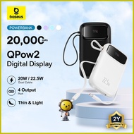 ◈ ▬ ❃ Baseus Qpow2 Power Bank 20000mAh 10000mAh PD 22.5W 20W Fast Charging Powerbank Built in Dual-