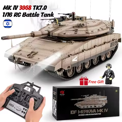 Heng Long RC Tank 3958 IDF Merkava MK IV 1/16 Battle Tank 2.4GHz Remote Control Vehicles with Sound 