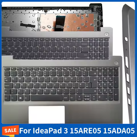 For IdeaPad 3 15IGL05 15ADA05 15ARE05 15IML05 15IIL05 US/UK/SP/BR/FR/RU New Keyboard Palmrest Upper 