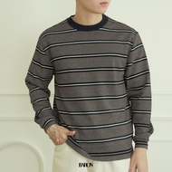 BARON Carmelo Sweater เสื้อสเวตเตอร์ผู้ชาย ลายทาง ผ้านุ่ม แขนยาว ทรงหลวม คอกลม