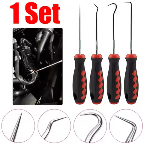 4Pcs Car Vehicle Oil Seal Screwdrivers Set Multifunctional Cars Pick and Hook O Ring Removal Tool Se