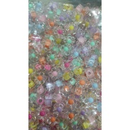Clear flower beads filled Manik 6mm Manik kaca