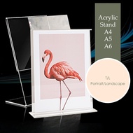 MOJOMORE Acrylic Stand A4 / A5 / A6 Size <L  and T Shape> Menu Paper Poster QR Code Frame Holder Dis