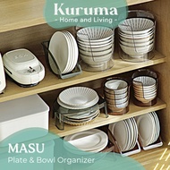 Kuruma MASU Aesthetic Serving Cupboard Shelf Transparent Bowl Organizer Plate Aesthetic Plate Organi
