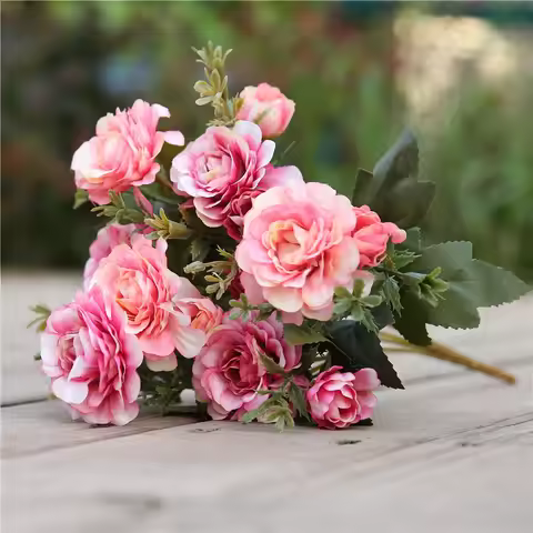 7 forks / bouquet peony fake flower silk flower peony bouquet wedding home decoration fake peony ros
