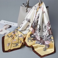 Spring Autumn Retro Galaxy Universe Simulation Silk Scarf Female 90 Square Scarf Commuter All-Match 