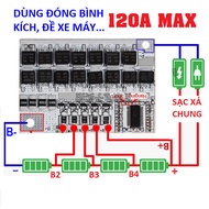 058  Mạch 4S 100A có cân bằng. Chuyên dùng đóng khối pin đề xe máy Mạch BMS bảo vệ sạc xả pin 4s