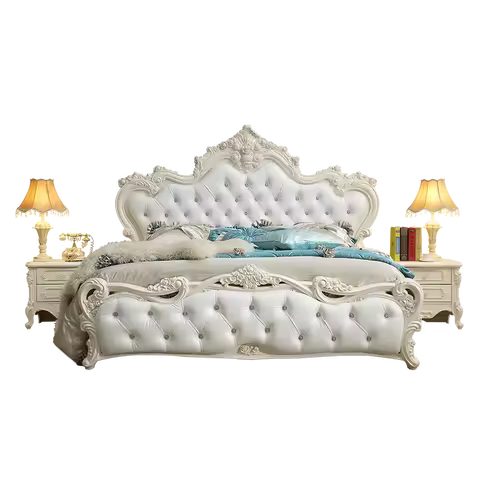 Double European European Frames Bedroom Set Bedding Headboard Muebles Para Dormitorio Nordic Furnitu